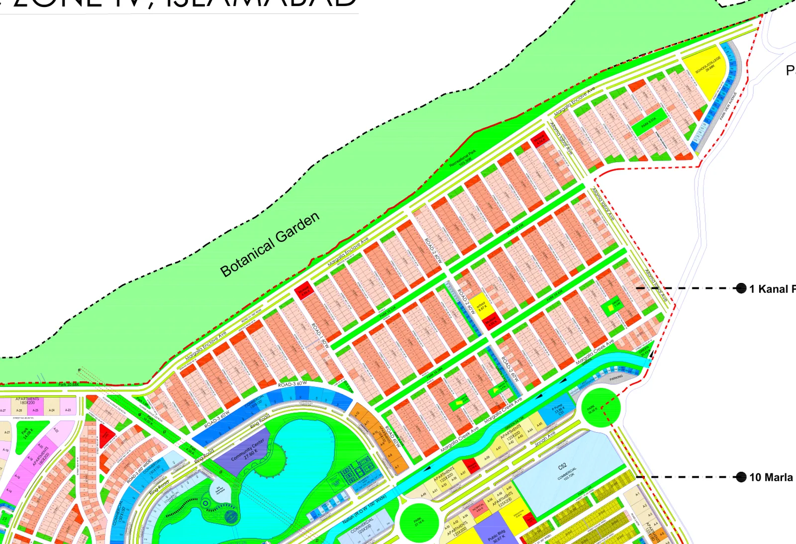 Margalla Enclave master plan, North-East sector
