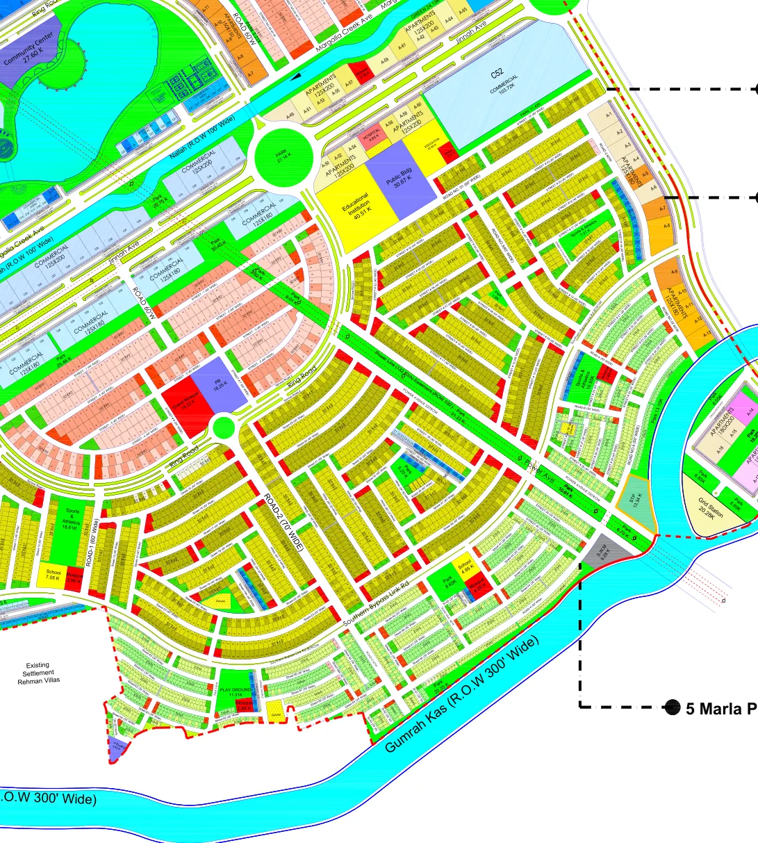 Margalla Enclave master plan, South-East sector