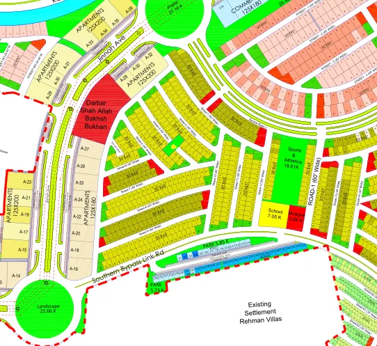 Margalla Enclave master plan, South-West sector